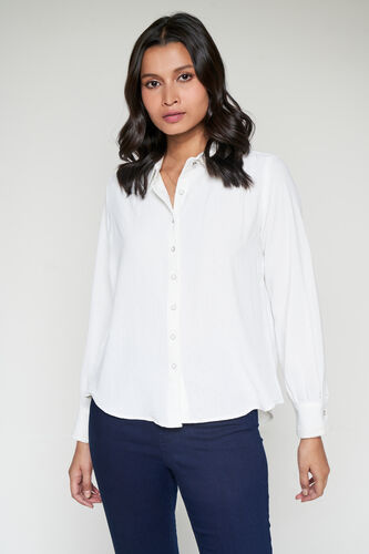 White Casual Shirt, White, image 1